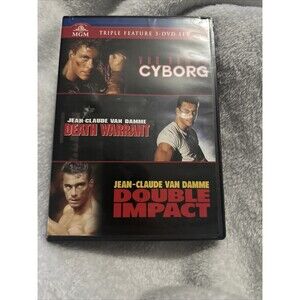 Van Damme Triple Feature - Cyborg / Death Warrant / Double Impact - DVD - GOOD